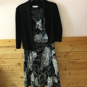 Jones New York 2 Piece Midi Dress Black and White
